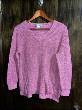 Collection L Berry V-Neck Knit Sweater